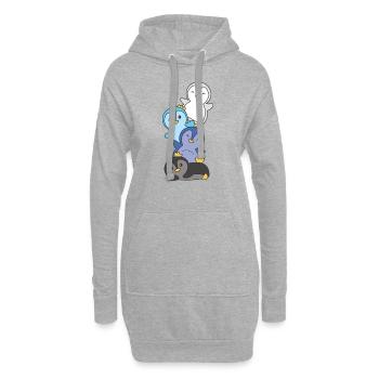 transmasc Flag Pride LGBTQ süße Pinguin - Hoodie-Kleid - Grau meliert - Vorne