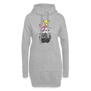 queerplatonic Flag Pride LGBTQ süße Panda - Hoodie-Kleid - Grau meliert - Vorne