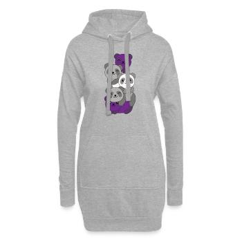graysexuell Flag Pride LGBTQ süße Panda - Hoodie-Kleid - Grau meliert - Vorne