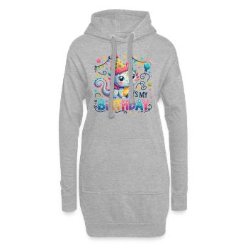 C’est mon anniversaire mignon anniversaire Dragon - Sweat-shirt à capuche long Femme - gris chiné - Devant