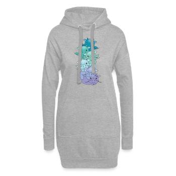 Neptunic Flag Pride LGBTQ süßer Drache Stapel - Hoodie-Kleid - Grau meliert - Vorne