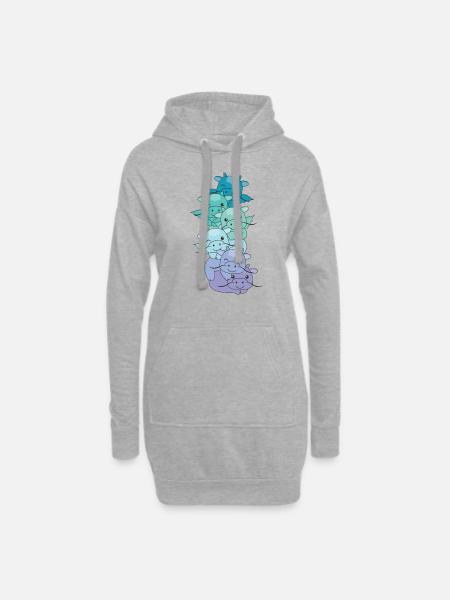 Neptunic Flag Pride LGBTQ süßer Drache Stapel - Hoodie-Kleid - Grau meliert