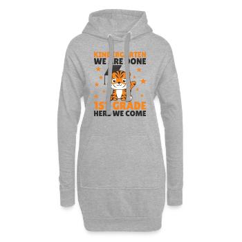 Kids Kindergarten graduate Tiger 1st grade - Hoodie-Kleid - Grau meliert - Vorne