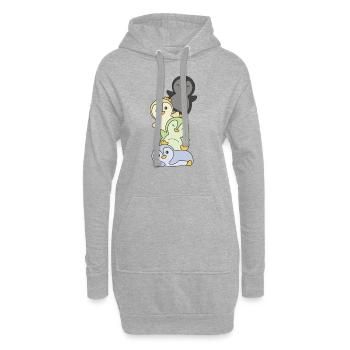 cassgender Flag Pride LGBTQ süße Pinguin - Hoodie-Kleid - Grau meliert - Vorne