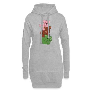 Gynosexuell Flag Pride LGBTQ süße Maus - Hoodie-Kleid - Grau meliert - Vorne