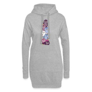 Drapeau non conforme Pride LGBTQ Pingouin mignon - Sweat-shirt à capuche long Femme - gris chiné - Devant