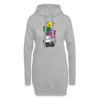 Ceterosexuell Flag Pride LGBTQ süße Panda - Hoodie-Kleid - Grau meliert - Vorne