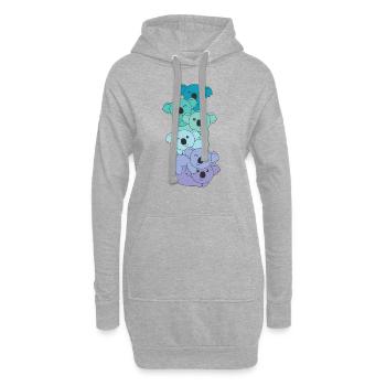 Neptunic Flag Pride LGBTQ süßer Koala Stapel - Hoodie-Kleid - Grau meliert - Vorne