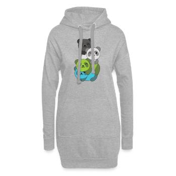 quiosexuell Flag Pride LGBTQ süße Panda - Hoodie-Kleid - Grau meliert - Vorne