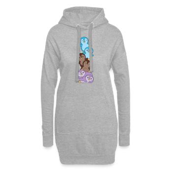 androsexuell Flag Pride LGBTQ süße Pinguin - Hoodie-Kleid - Grau meliert - Vorne