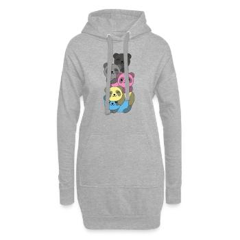 Polygenre Drapeau Fierté LGBTQ Panda Mignon - Sweat-shirt à capuche long Femme - gris chiné - Devant