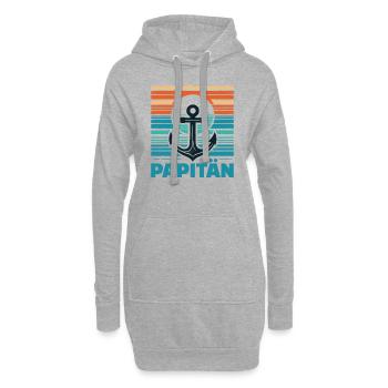 Papitän Vatertag bester Papa Anker - Hoodie-Kleid - Grau meliert - Vorne