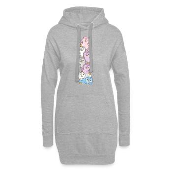 Intergender Flag Pride LGBTQ süße Pinguin - Hoodie-Kleid - Grau meliert - Vorne