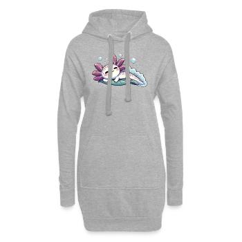 Relaxolotl Axolotl Liebhaber süße Tiere relaxen - Hoodie-Kleid - Grau meliert - Vorne