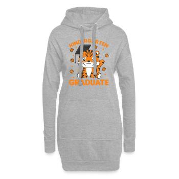 Kids Kindergarten graduate Tiger Graduation - Hoodie-Kleid - Grau meliert - Vorne