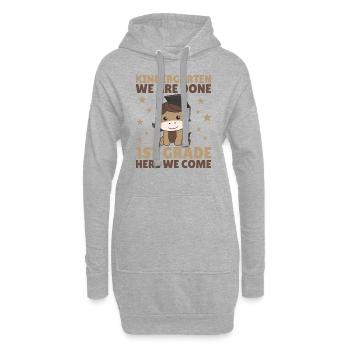 Enfants Maternelle diplômé cheval 1ère année - Sweat-shirt à capuche long Femme - gris chiné - Devant
