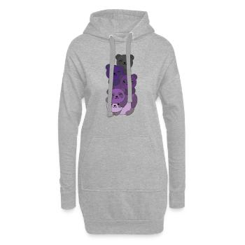 Enbian Flag Pride LGBTQ süßer Panda Haufen - Hoodie-Kleid - Grau meliert - Vorne