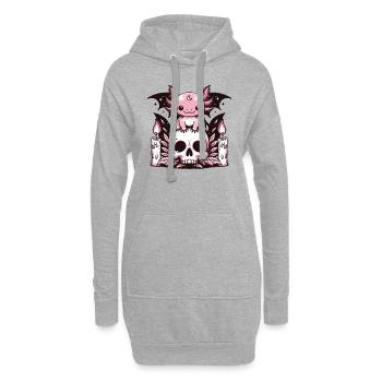 Kawaii Pastel Goth Cute Creepy Axolotl Fledermaus - Hoodie-Kleid - Grau meliert - Vorne