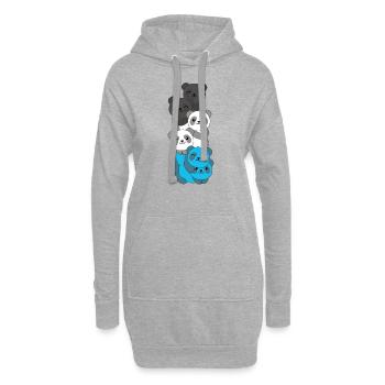 Mascic Flag Pride LGBTQ süße Panda - Hoodie-Kleid - Grau meliert - Vorne