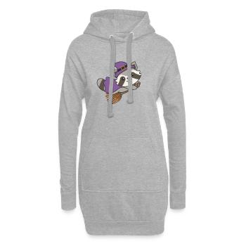 Raton laveur Halloween Sorcière Enfants Costume de Sorcières - Sweat-shirt à capuche long Femme - gris chiné - Devant