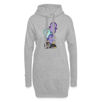 alexigender drapeau fierté lgbtq mignon pingouin - Sweat-shirt à capuche long Femme - gris chiné - Devant