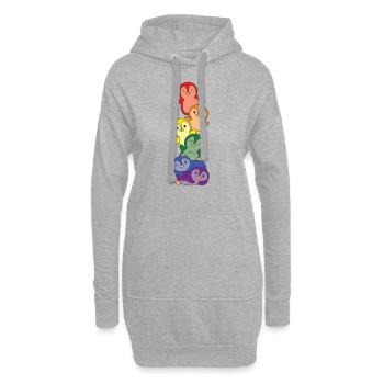Drapeau arc-en-ciel Gay Pride LGBTQ Pingouin mignon pingouin - Sweat-shirt à capuche long Femme - gris chiné - Devant