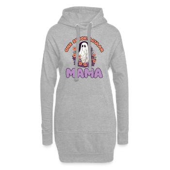 Halloween groovy Mama Geist Hippie Blumen Vintage - Hoodie-Kleid - Grau meliert - Vorne