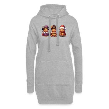 Happy Hallothanksmas Capybara Weihnachts Capybaras - Hoodie-Kleid - Grau meliert - Vorne