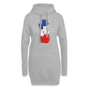 Drapeau français Cat France française - Sweat-shirt à capuche long Femme - gris chiné - Devant