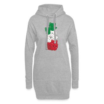 italienische flagge Katze italienisch Italien - Hoodie-Kleid - Grau meliert - Vorne