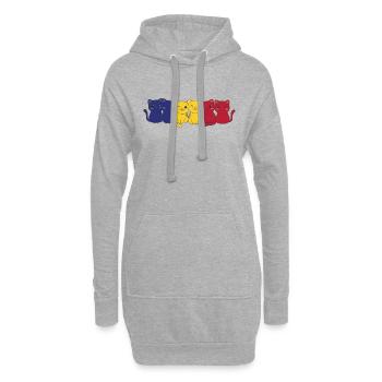 rumänische flagge Katze rumänisch Rumänien Katzen - Hoodie-Kleid - Grau meliert - Vorne