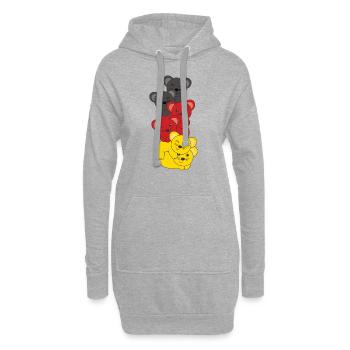 Deutsche flagge Maus deutsch Deutschland Mäuse - Hoodie-Kleid - Grau meliert - Vorne