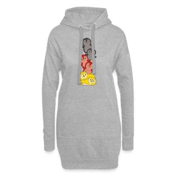 Deutsche flagge Pinguin deutsch Deutschland - Hoodie-Kleid - Grau meliert - Vorne