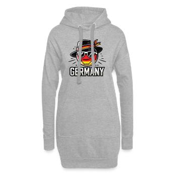 Ballon de football avec ballon drôle de drapeau allemand - Sweat-shirt à capuche long Femme - gris chiné - Devant