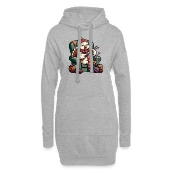 Tricots de dinde de grand-mère de Thanksgiving - Sweat-shirt à capuche long Femme - gris chiné - Devant