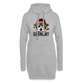 Ballon de football avec ballon drôle de drapeau allemand - Sweat-shirt à capuche long Femme - gris chiné - Devant