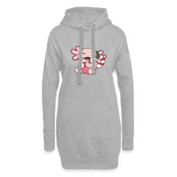 Axolotl Canne de Noël axolotl mignon - Sweat-shirt à capuche long Femme - gris chiné - Devant