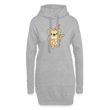 Léopard Anniversaire pour les enfants Un anniversaire - Sweat-shirt à capuche long Femme - gris chiné - Devant