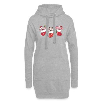 Axolotl Chaussette de Noël Animaux d’hiver Axolotl - Sweat-shirt à capuche long Femme - gris chiné - Devant