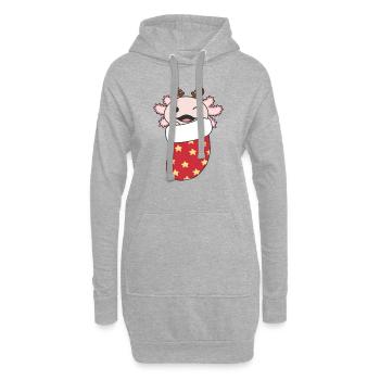 Axolotl Chaussette de Noël Animaux d’hiver Axolotl - Sweat-shirt à capuche long Femme - gris chiné - Devant