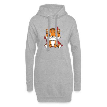 Tiger Happy Halloween Teufel Kostüm - Hoodie-Kleid - Grau meliert - Vorne