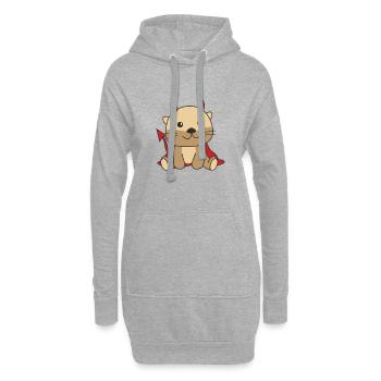Loutre Happy Halloween Déguisement de diable - Sweat-shirt à capuche long Femme - gris chiné - Devant