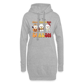 Tis' the Hallothanksmas Season Alpaka - Hoodie-Kleid - Grau meliert - Vorne