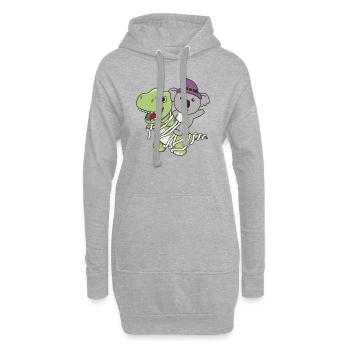 Koala Happy Halloween T-Rex Mumie Kostüm - Hoodie-Kleid - Grau meliert - Vorne