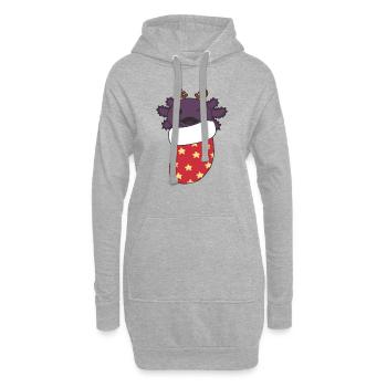 De jolis axolotls en chaussettes de Noël pour Noël - Sweat-shirt à capuche long Femme - gris chiné - Devant