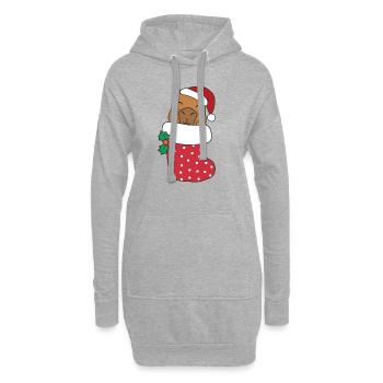De mignons capybaras en chaussettes de Noël pour Noël - Sweat-shirt à capuche long Femme - gris chiné - Devant
