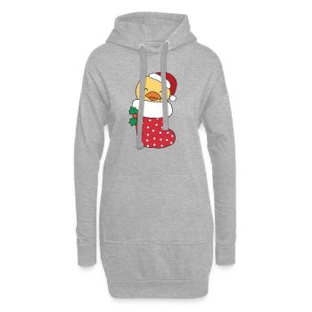 Canards mignons en chaussette de Noël pour canard de Noël - Sweat-shirt à capuche long Femme - gris chiné - Devant