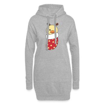 Canards mignons en chaussette de Noël pour canard de Noël - Sweat-shirt à capuche long Femme - gris chiné - Devant