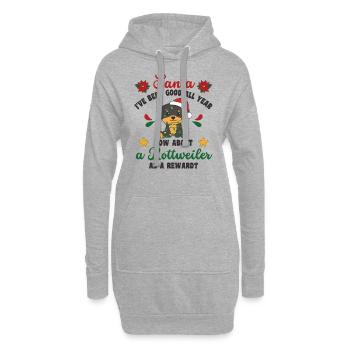 Ich will ein Rottweiler zu Weihnachten süße Hunde - Hoodie-Kleid - Grau meliert - Vorne