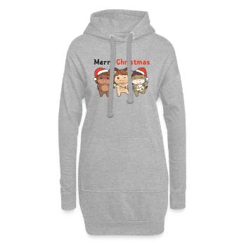 Cheval Noël Hiver Animaux Cheval - Sweat-shirt à capuche long Femme - gris chiné - Devant